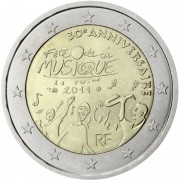 Francia 2011 2 € euros conmemorativos 30º Av Fiesta de la Música 