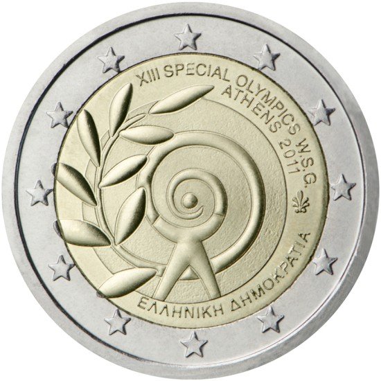Grecia 2011 2 € euros conmemorativos Special Olympics Atenas Grecia 2011 2 € euros conmemorativos Special Olympics Atenas