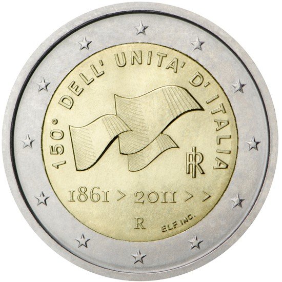 Italia 2011 2 € euros conmemorativos 150º Aniv. de la Unificación italiana Italia 2011 2 € euros conmemorativos 150º Aniv. de la Unificación italiana
