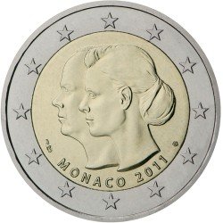 Mónaco 2011 2 € euros conmemorativos Boda del príncipe Alberto y Charlene Mónaco 2011 2 € euros conmemorativos Boda del príncipe Alberto y Charlene