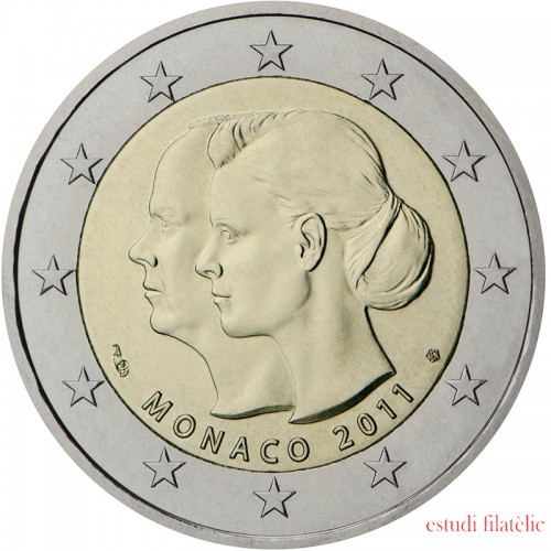 Mónaco 2011 2 € euros conmemorativos Boda del príncipe Alberto y Charlene