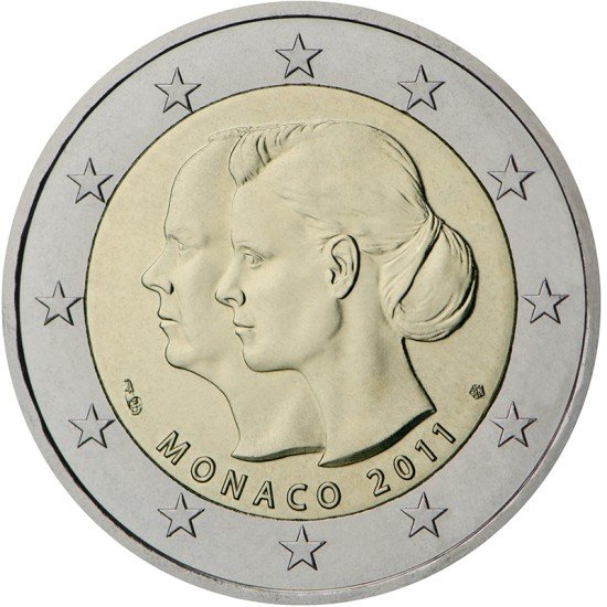 Mónaco 2011 2 € euros conmemorativos Boda del príncipe Alberto y Charlene Mónaco 2011 2 € euros conmemorativos Boda del príncipe Alberto y Charlene