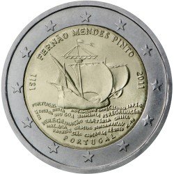 Portugal 2011 2 € euros conmemorativos V Cent explorador Fernão Mendes Pinto Portugal 2011 2 € euros conmemorativos V Cent explorador Fernão Mendes Pinto
