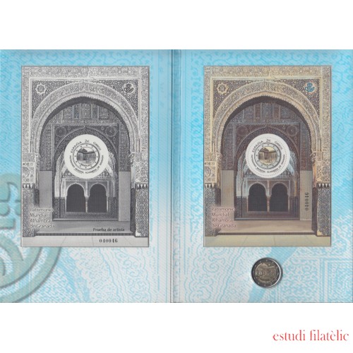 España Spain 2011 Cartera Oficial Moneda 2€ euros conmemorativos + HB  Alhambra Granada + Prueba de Lujo FNMT
