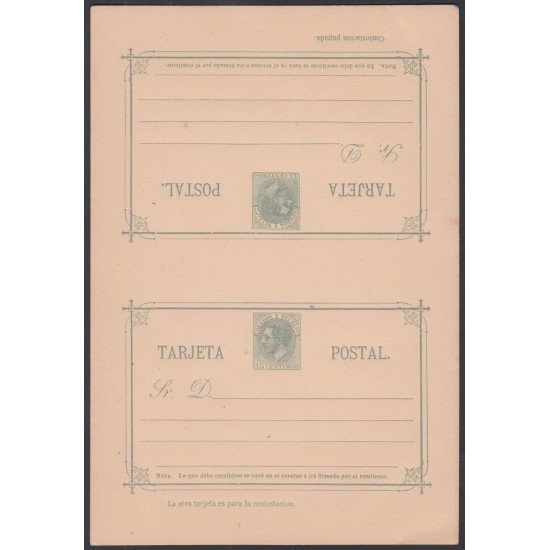 España Spain Entero Postal 12 1882 Doble España Spain Entero Postal 12 1882 Doble