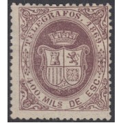 España Spain Telégrafos 30 1869 Escudo de España Coat of Spain MH 