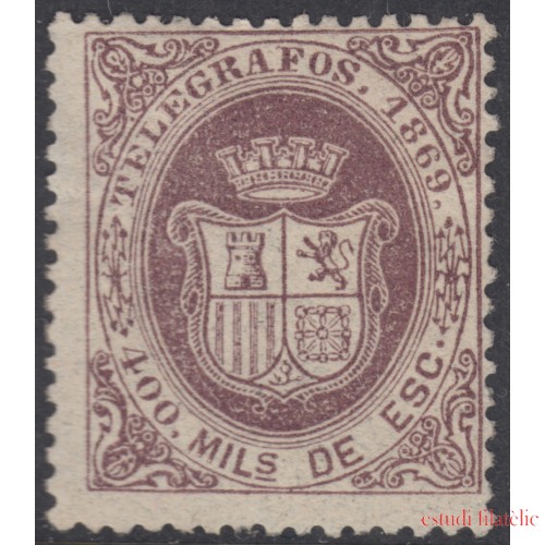España Spain Telégrafos 30 1869 Escudo de España Coat of Spain MH 