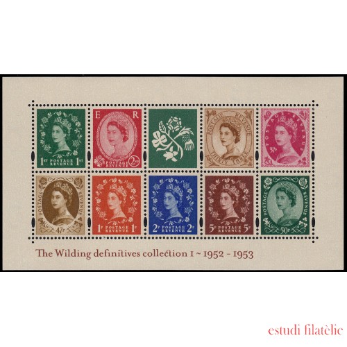 Gran Bretaña HB 19 2002  50 Aniv. Series Isabel II 9 valores 2384/92 MNH