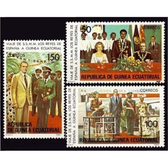 Guinea Ecuatorial 27/29 1981 Viaje S.S.M.M. Los Reyes de España MNH Guinea Ecuatorial 27/29 1981 Viaje S.S.M.M. Los Reyes de España MNH