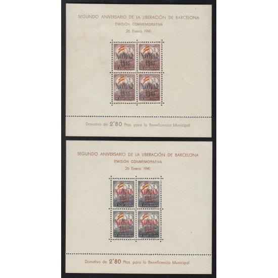 Barcelona 31/32 1941 Navidad MNH Barcelona 31/32 1941 Navidad MNH