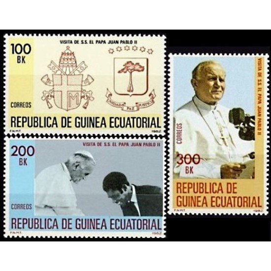 Guinea Ecuatorial 32/34 1982 Viaje del Papa MNH Guinea Ecuatorial 32/34 1982 Viaje del Papa MNH