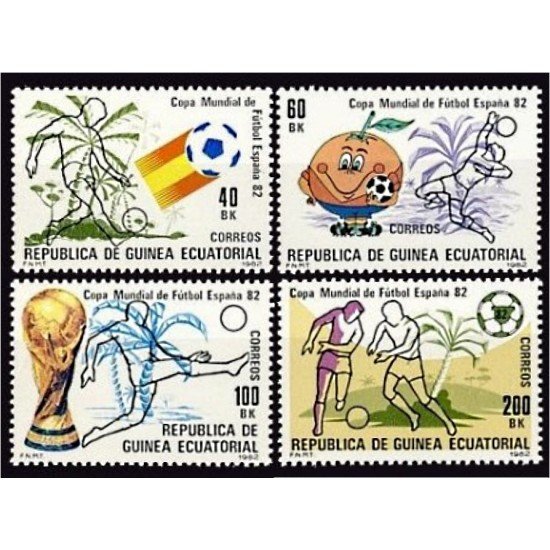 Guinea Ecuatorial 35/38 1982 Mundial de Fútbol MNH Guinea Ecuatorial 35/38 1982 Mundial de Fútbol MNH