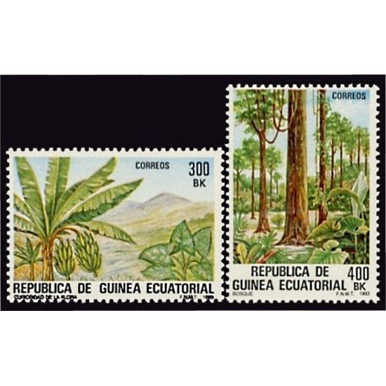 Guinea Ecuatorial 47/48 1983 Flora Árboles MNH Guinea Ecuatorial 47/48 1983 Flora Árboles MNH