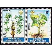 Guinea Ecuatorial 55/56 1984 Alimentación Papaya y Malanga MNH