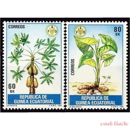 Guinea Ecuatorial 55/56 1984 Alimentación Papaya y Malanga MNH