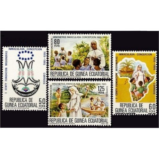 Guinea Ecuatorial 65/68 1985 I Centº de las Misiones de Inmaculada Concepción MNH Guinea Ecuatorial 65/68 1985 I Centº de las Misiones de Inmaculada Concepción MNH