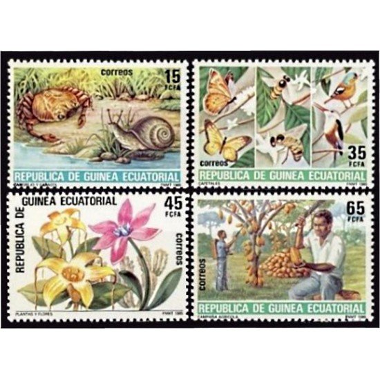 Guinea Ecuatorial 73/76 1985 Protección de la Naturaleza MNH Guinea Ecuatorial 73/76 1985 Protección de la Naturaleza MNH