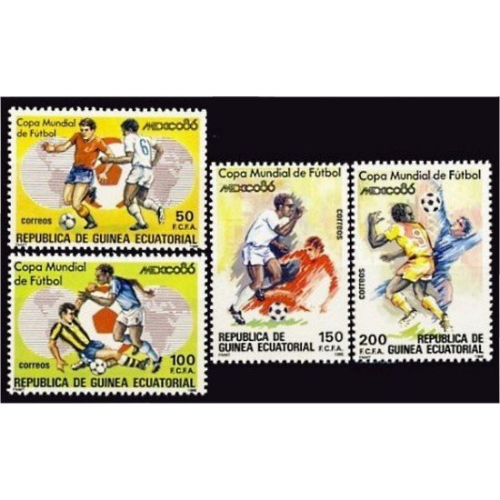 Guinea Ecuatorial 81/84 1986 Fútbol Mundial México 1986 MNH Guinea Ecuatorial 81/84 1986 Fútbol Mundial México 1986 MNH