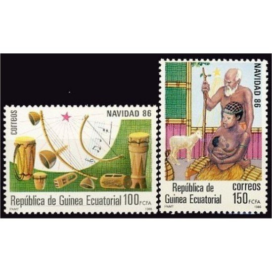 Guinea Ecuatorial 87/88 1986 Navidad 86 MNH Guinea Ecuatorial 87/88 1986 Navidad 86 MNH