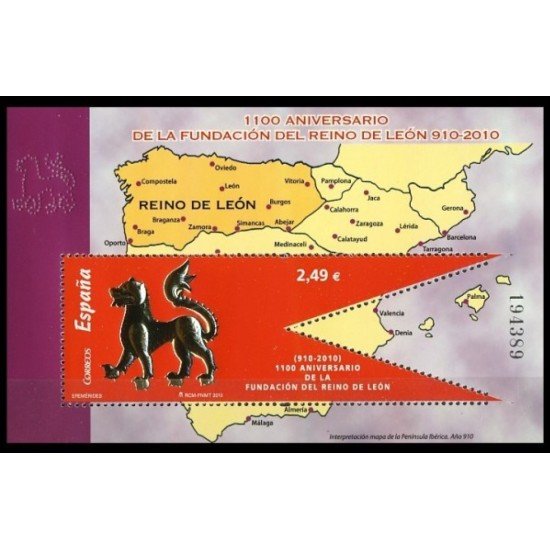 España Spain 4563 2010 MC Aniversario de la fundación del Reino de León MNH España Spain 4563 2010 MC Aniversario de la fundación del Reino de León MNH