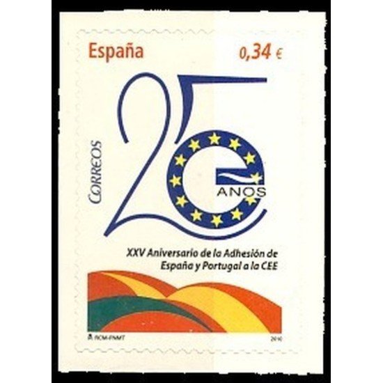 España Spain 4574 2010 XXV Aniversario de la Adhesión de España y Portugal a la CEE MNH España Spain 4574 2010 XXV Aniversario de la Adhesión de España y Portugal a la CEE MNH