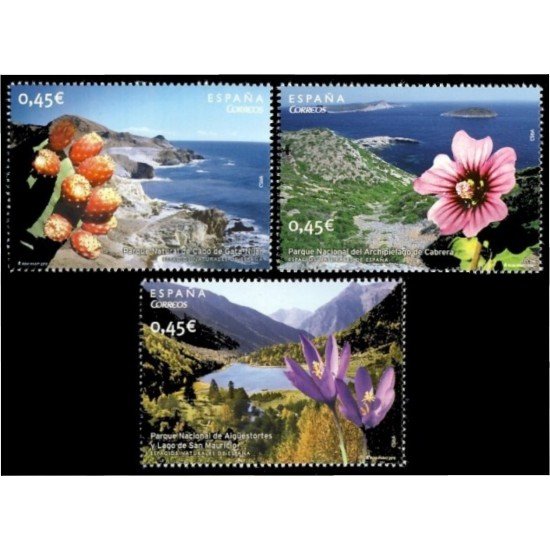 España Spain 4595/97 2010 Naturaleza Aigüestortes Archipiélago Cabrera Flora MNH España Spain 4595/97 2010 Naturaleza Aigüestortes Archipiélago Cabrera Flora MNH