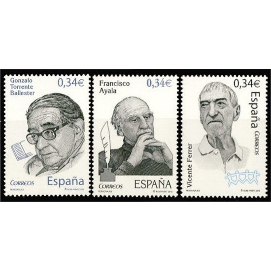 España Spain 4598/00 2010 Personajes Vicente Ferrer Torrente Ballester F. Ayala MNH España Spain 4598/00 2010 Personajes Vicente Ferrer Torrente Ballester F. Ayala MNH