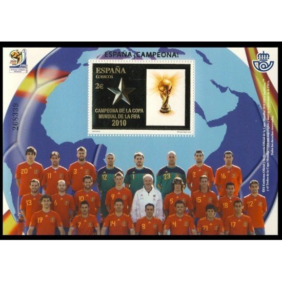 España Spain 4608 2010 España Campeona Copa del mundo FIFA Fútbol MNH