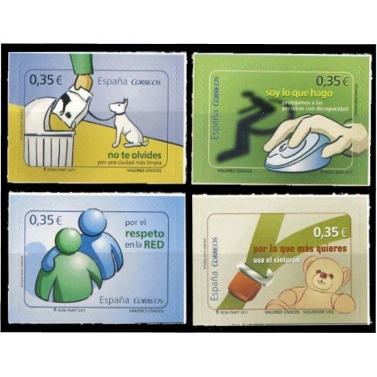 España Spain 4639/42 2011 Civismo Limpieza Respeto en la red MNH