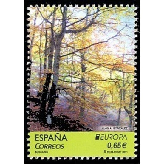 España Spain 4645 2011 Europa Bosques Flora Hayedo de Pedrosa Segovia MNH