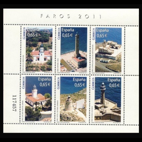 España Spain 4646 2011 Faros Barcelona Cádiz Las Palmas Gerona Granada MNH España Spain 4646 2011 Faros Barcelona Cádiz Las Palmas Gerona Granada MNH
