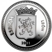 España Spain monedas Euros conmemorativos 2011 Capitales de provincia León 5 euros Plata