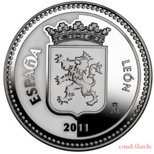 España Spain monedas Euros conmemorativos 2011 Capitales de provincia León 5 euros Plata