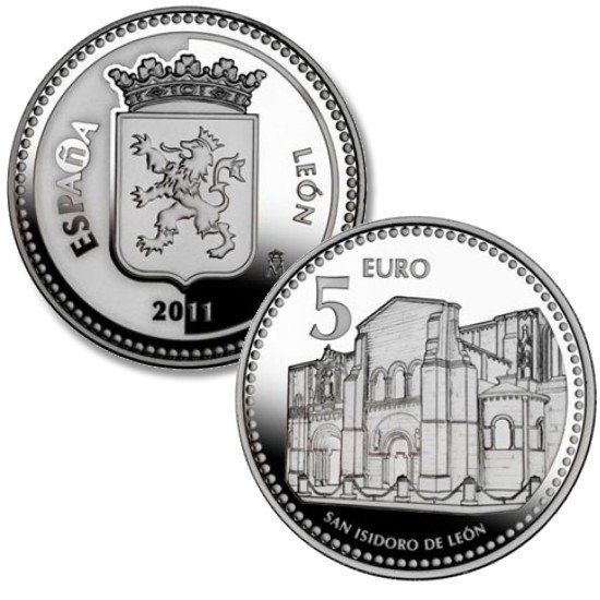 España Spain 2011 5 euros Capitales de provincia León Plata Ag
