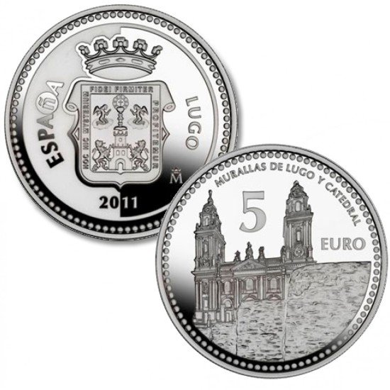 España Spain 2011 5 euros Capitales de provincia Lugo Plata Ag España Spain 2011 5 euros Capitales de provincia Lugo Plata Ag