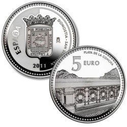 España Spain 2011 5 euros Capitales de provincia San Sebastián Plata Ag España Spain 2011 5 euros Capitales de provincia San Sebastián Plata Ag