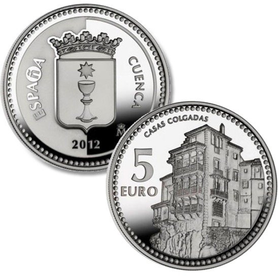 España Spain 2012 5 euros Capitales de provincia Cuenca Plata Ag España Spain 2012 5 euros Capitales de provincia Cuenca Plata Ag