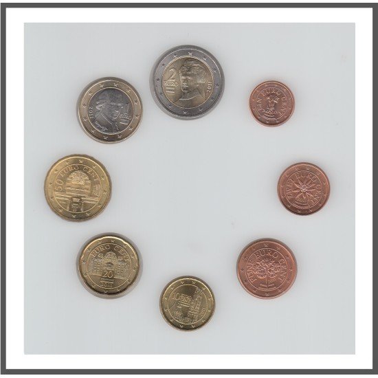 Austria 2011 Emisión monedas Sistema monetario euro € Tira