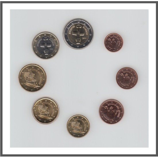 Chipre 2011 Emisión monedas Sistema monetario euro € Tira Chipre 2011 Emisión monedas Sistema monetario euro € Tira