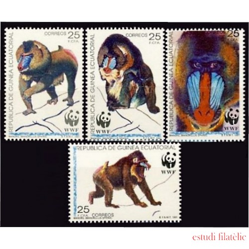Guinea Ecuatorial 139/42 1991 Fondo Mundial para la protección de la naturaleza MNH