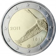 Finlandia 2011 2 € euros conmemorativos Bicentenario Finlands Bank
