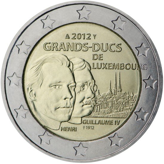 Luxemburgo 2012 2 € euros conmemorativos Grandes duques Luxemburgo 2012 2 € euros conmemorativos Grandes duques