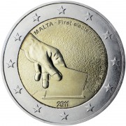 Malta 2011 2 € euros conmemorativos 1ª elección de representantes en 1849
