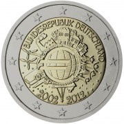 Alemania 2012 2 € euros conmemorativos  X Aniversario del euro  ( 5 monedas )