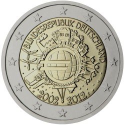Alemania 2012 2 € euros conmemorativos X Aniversario del euro ( 5 monedas ) Alemania 2012 2 € euros conmemorativos X Aniversario del euro ( 5 monedas )
