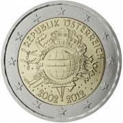 Austria  2012 2 € euros conmemorativos X Aniversario del euro