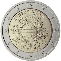 Chipre 2012 2 € euros conmemorativos X Aniversario del euro Chipre 2012 2 € euros conmemorativos X Aniversario del euro