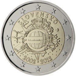 Eslovaquia 2012 2 € euros conmemorativos X Aniversario del euro Eslovaquia 2012 2 € euros conmemorativos X Aniversario del euro