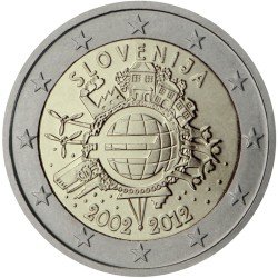 Eslovenia 2012 2 € euros conmemorativos X Aniversario del euro Eslovenia 2012 2 € euros conmemorativos X Aniversario del euro