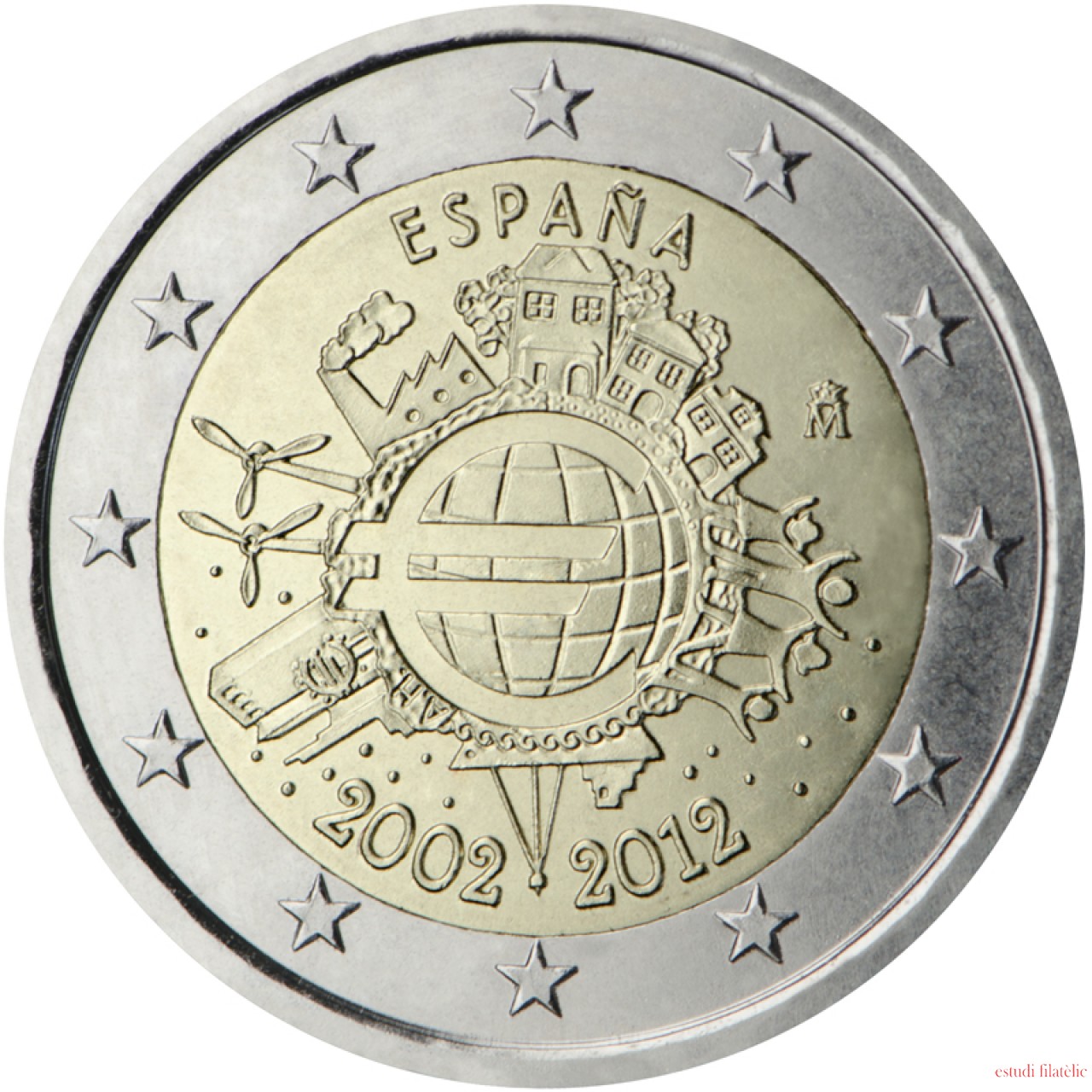 Monedas X Aniversario Del uro Moneda 2 Euros Espa a 2012